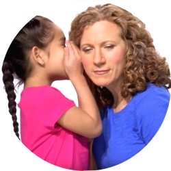 Girl talking to Laurie Berkner