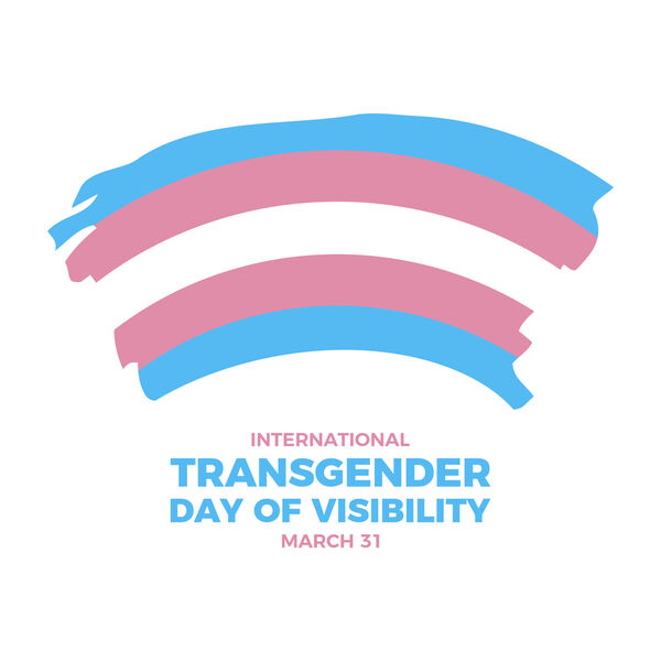 Transgender grunge pride flag icon vector. Transgender paint brush flag design element isolated on a white background. March 31